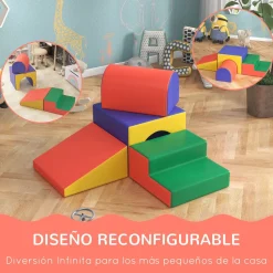 Set de 4 bloques de construcción Homcom 1-3A 39x150x50 cm