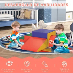 Set de 4 bloques de construcción Homcom 1-3A 39x150x50 cm