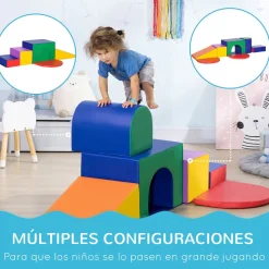 Set de 7 bloques de construcción Homcom espuma perlada 1-3 años multicolor