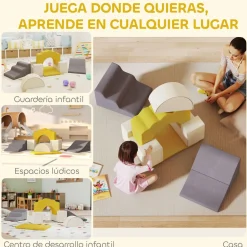 Set de 7 bloques de construcción Aiyaplay fundas terciopelo +5 meses