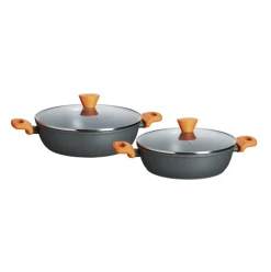 Set de 2 cacerolas Wind antiadherente aluminio naranja Ø26/Ø28 cm
