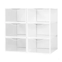 Set de 6 cajas de almacenaje con apertura frontal 18,5x25x35 cm