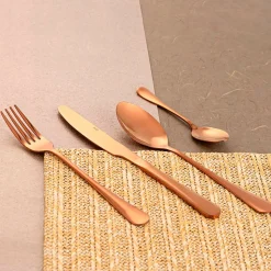 Set de 24 cubiertos Celebrart Quid 6 comensales cobre