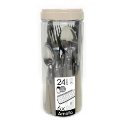 Set de 24 cubiertos Paille Amefa mango trenzado