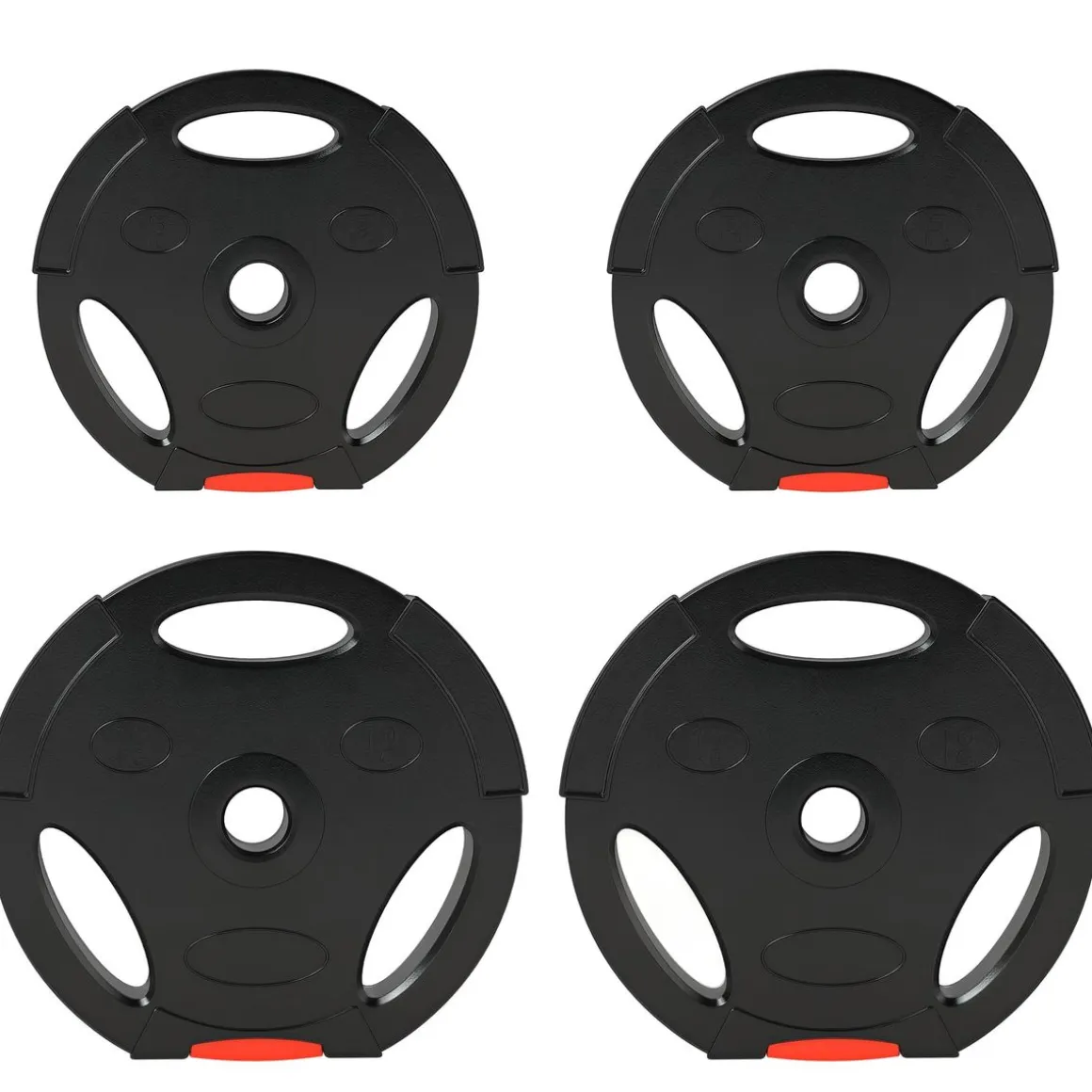 Set de 4 discos de pesas SportNow 5-10kg con orificio central negro