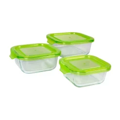 Set de 3 fiambreras Quttin termorresistentes verde