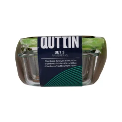 Set de 3 fiambreras Quttin termorresistentes verde