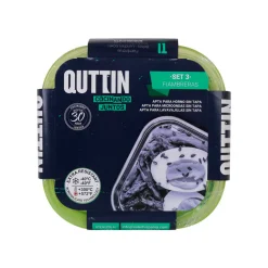 Set de 3 fiambreras Quttin termorresistentes verde