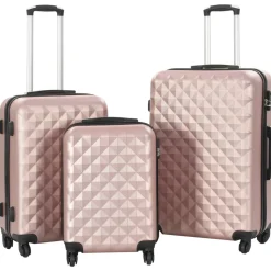 Set de 3 maletas Caribe rígidas ruedas + cerraduras