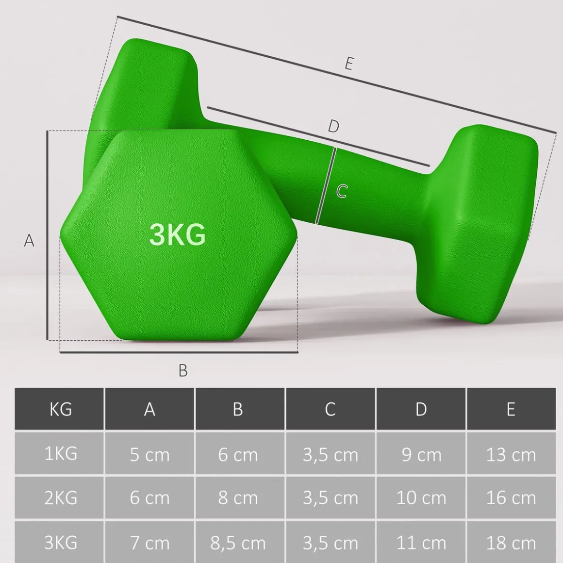 Set de 6 mancuernas SportNow 1-2-3kg con almacenamiento multicolor