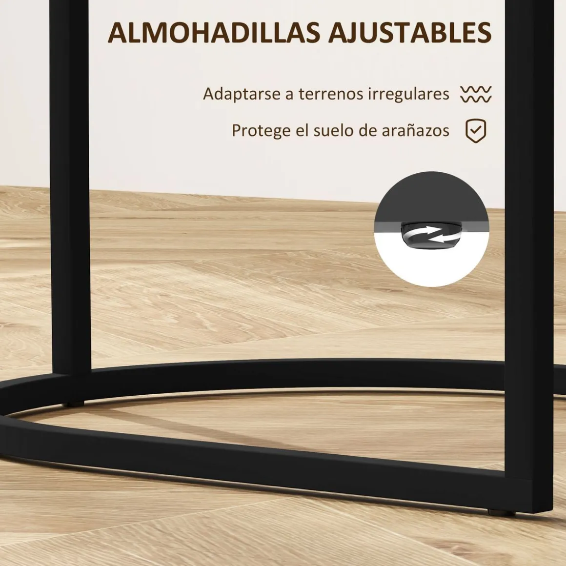 Set de 2 mesas auxiliares Castaño Homcom diseño fijo marrón oscuro