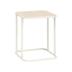 Set de 2 mesas auxiliares Curvi diseño fijo natural/blanco