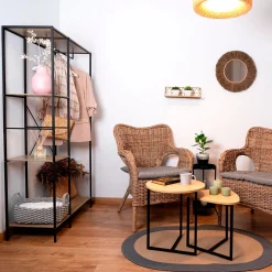 Set de 2 mesas auxiliares MOA Vinthera madera/negro
