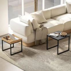 Set de 2 mesas Cassy Homcom diseño apilable