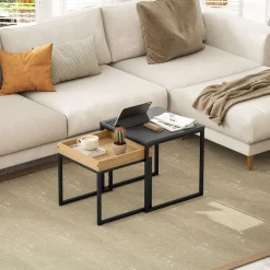 Set de 2 mesas Cassy Homcom diseño apilable