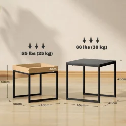 Set de 2 mesas Cassy Homcom diseño apilable