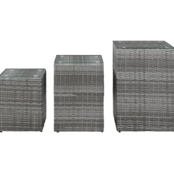 Set de 3 mesitas auxiliares de jardín Palermo ratán sintético