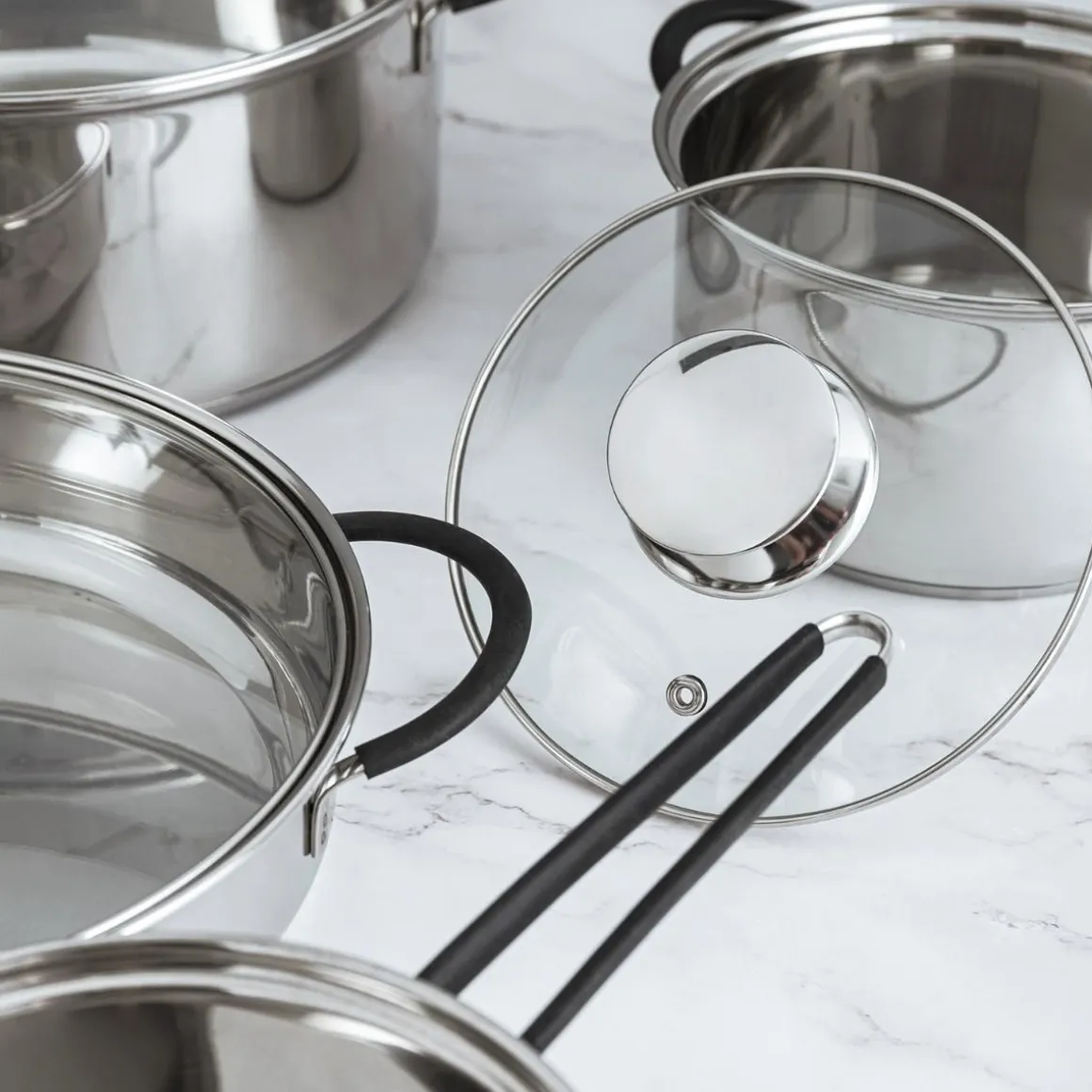 Set de 4 ollas Sensory Quid acero inox Ø14/Ø24/Ø20/Ø24 cm