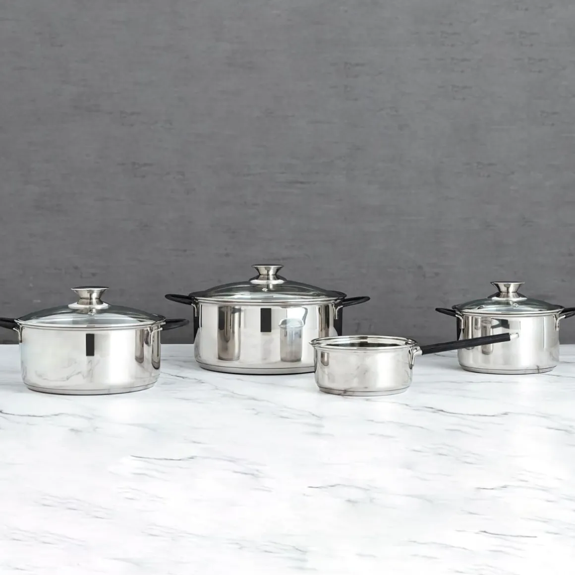 Set de 4 ollas Sensory Quid acero inox Ø14/Ø24/Ø20/Ø24 cm