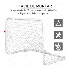 Set de 2 porterías de fútbol Homcom + red + balón + inflador