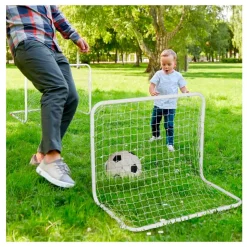 Set de 2 porterías de fútbol Homcom + red + balón + inflador