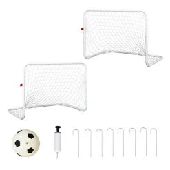 Set de 2 porterías de fútbol Homcom + red + balón + inflador
