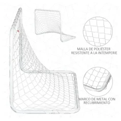 Set de 2 porterías de fútbol Homcom + red + balón + inflador