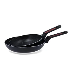 Set de 2 sartenes Tentación Quid aluminio prensado negro Ø20/Ø24 cm