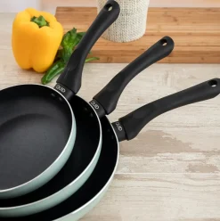 Set de 3 sartenes Tropic Quid aluminio estampado verde