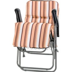Set de 2 tumbonas Outsunny acolchadas plegables naranja/blanco