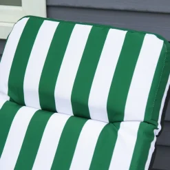 Set de 2 tumbonas Outsunny acolchadas plegables verde/blanco