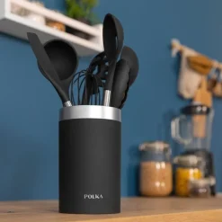 Set de 9 utensilios de cocina Cecotec Polka Excellence Force mango soft touch negro