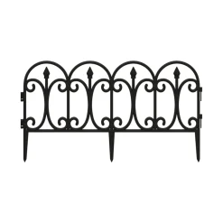 Set de 4 vallas de jardín negro 32,5x57x5 cm