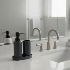 Set de baño Aqua 3 piezas dispensador, jabonera y vaso