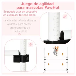 Set de entrenamiento PawHut para perros 4 piezas + bolsa de transporte blanco 95x95x65 cm