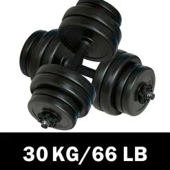 Set de mancuernas Power Plus 30kg negro