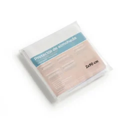 Set de protector de colchón y 2 fundas de almohada Liso Luxury anti-ácaros y transpirable blanco