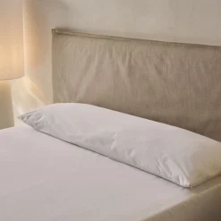 Set de protector de colchón y 2 fundas de almohada Liso Luxury anti-ácaros y transpirable blanco