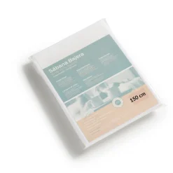 Set de protector de colchón y funda de almohada Liso Luxury anti-ácaros y transpirable blanco