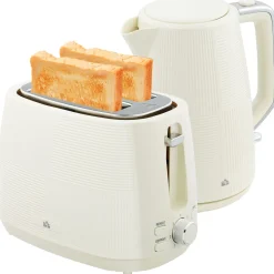 Set hervidor + tostador Homcom 2200W 1,7L 2 rebanadas crema