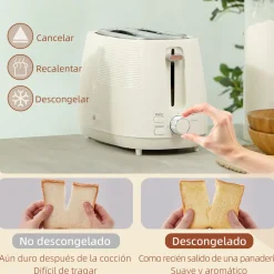Set hervidor + tostador Homcom 2200W 1,7L 2 rebanadas crema