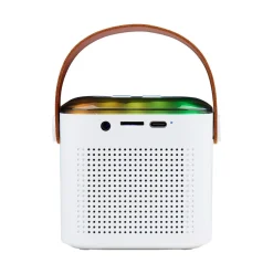 Set mini karaoke 5W micrófono + luces LED Bluetooth blanco