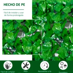 Seto artificial Outsunny en rollo verde claro 100x300 cm