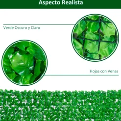 Seto artificial Outsunny en rollo verde claro 100x300 cm