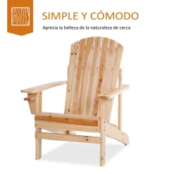 Silla Adirondack madera 93x72,5x97 cm