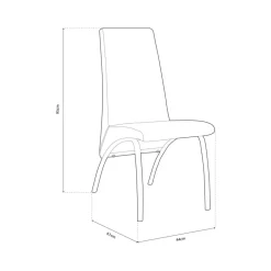 Silla Aroa tela jarama 95x44x51 cm