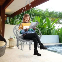 Silla colgante Outsunny con cojín 80x80x42 cm