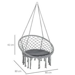 Silla colgante Outsunny con cojín 80x80x42 cm