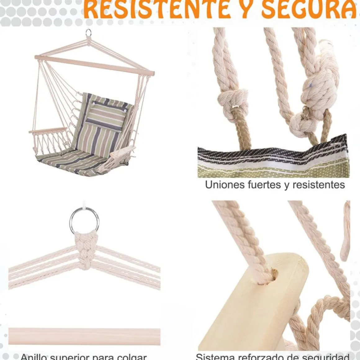 Silla colgante Outsunny 100x106 cm