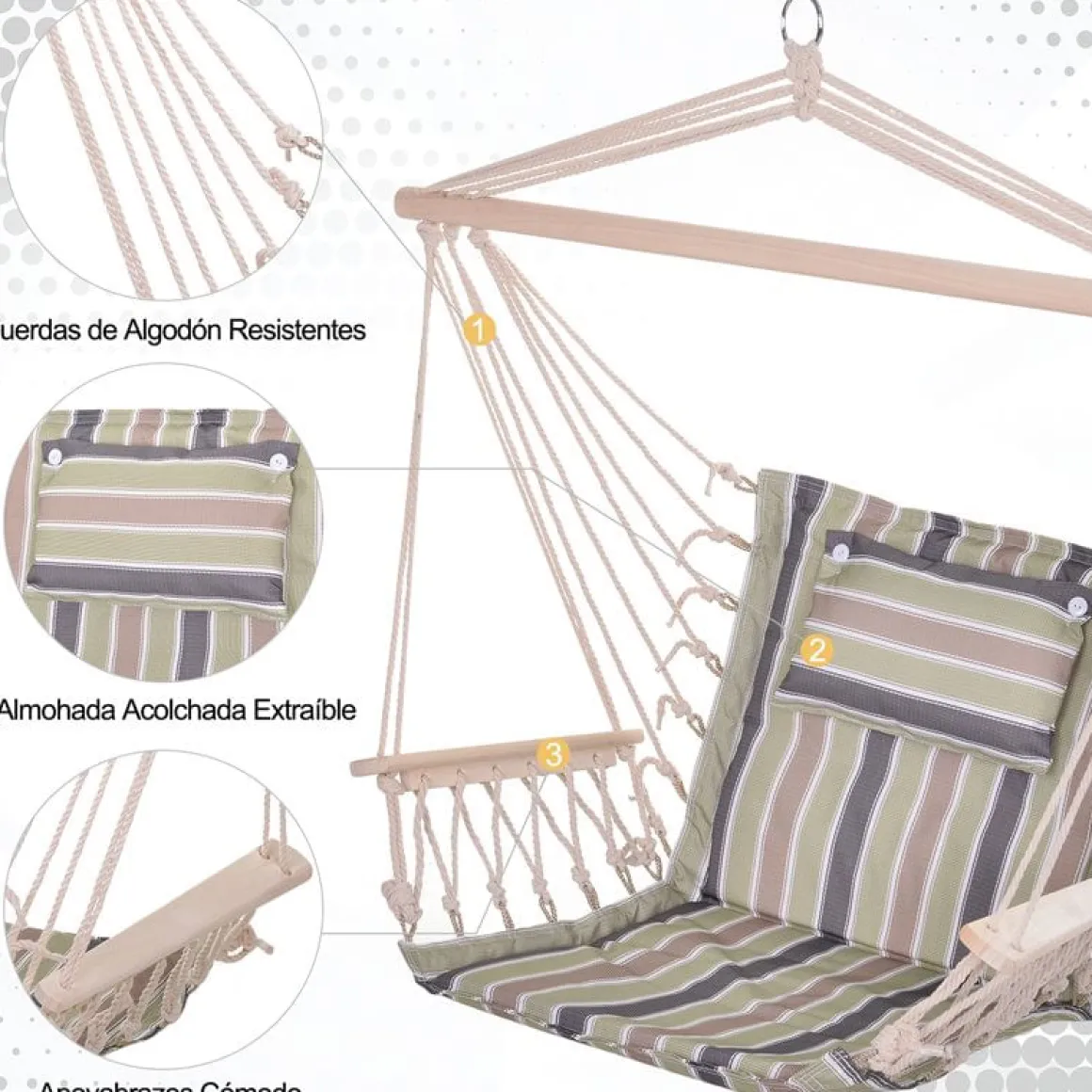 Silla colgante Outsunny 100x106 cm